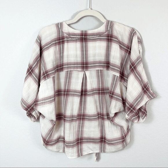 PAIGE Baylee Top Pink/Purple Cropped Dolan Sleeve Blouse w/Tie Front Size Small - Picture 11 of 11